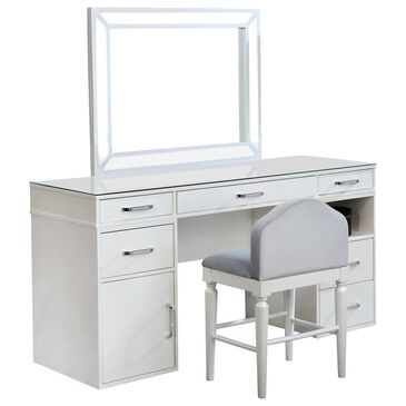 Furniture of America Hammond 3 Piece Vanity Set in Luminous White, , large