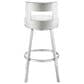 Blue River Flynn 30" Swivel Bar Stool with White Cushion in Brushed Stainless Steel, , large