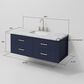 Lexora Home Castor 48" Single Bathroom Vanity in Blue with 2 cm White Carrara Marble Top and Rectangular Sink, , large