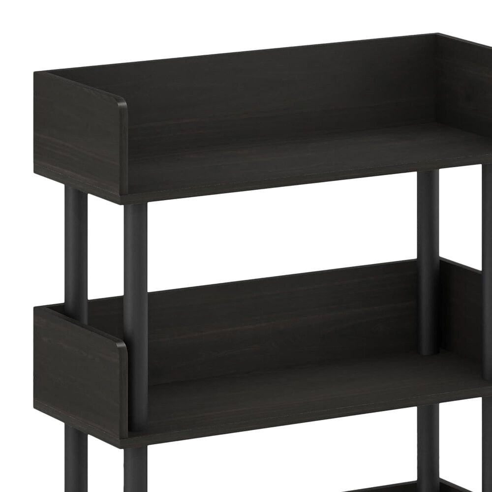 HOMLUX Turn-N-Tube 3-Tier Open Display Storage Bookshelf in Espresso, , large