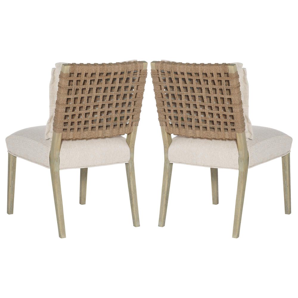 Hooker Furniture Surfrider Woven Back Side Chair with Beige Cushion in Driftwood &#40;Set of 2&#41;, , large