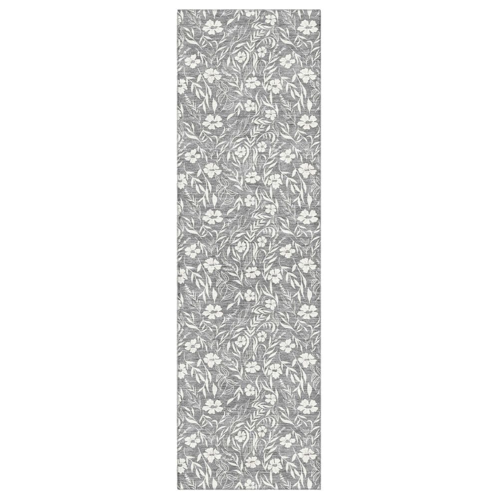Dalyn Rug Company Soft Essentials Floral Gray 2"3" x 7"6" Indoor/Outdoor Runner, , large