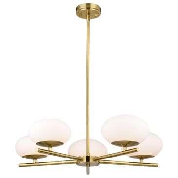 Vaxcel International Co. Ltd. Sloane 5-Light Chandelier in Satin Brass, , large