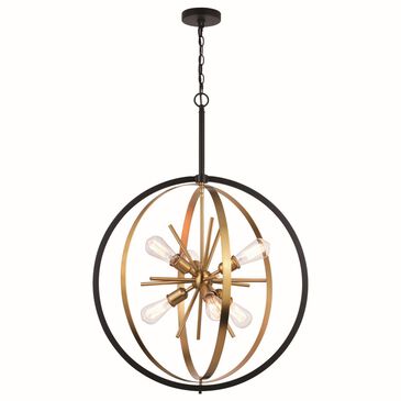 Vaxcel International Co. Ltd. Estelle 6-Light Pendant in Natural Brass and Matte Black, , large