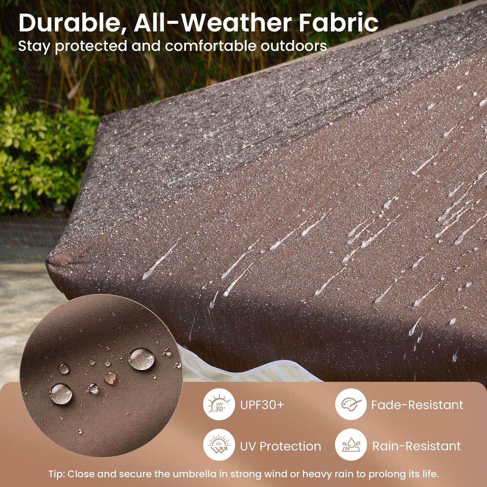 HOMLUX 10' Patio Umbrella in Dark Brown, , large