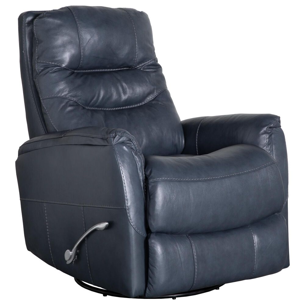 HomeStretch Genesis Manual Swivel Glider Recliner in Blue, , large