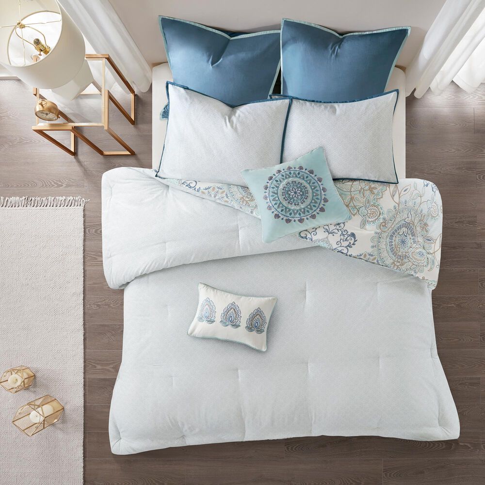 Hampton Park Isla 8-Piece Queen Reversible Comforter Set in Blue, , large