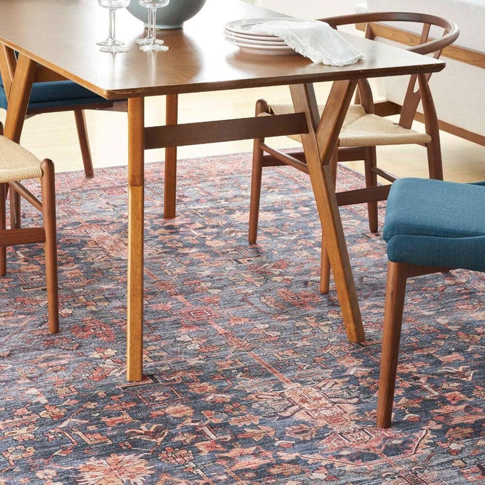 Nourison Grand Washables 4&#39; x 6&#39; Navy Brick Area Rug, , large