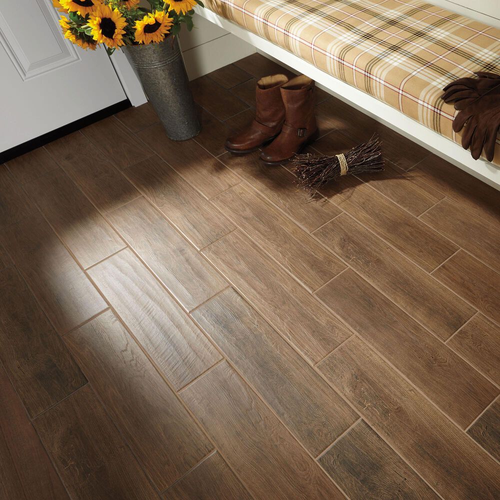 Dal-Tile Willow Bend Dark Brown 6&quot; x 36&quot; Porcelain Tile, , large