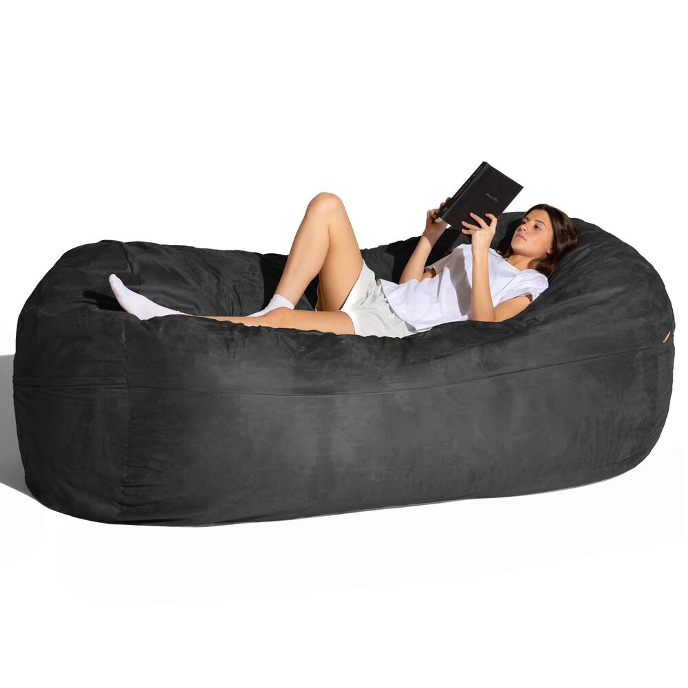 Jaxx 7&#39; Giant Bean Bag Sofa in Black, , large