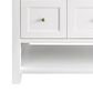 James Martin Breckenridge 48" Single Bathroom Vanity in Bright White with 3 cm Carrara White Marble Top and Rectangular Sink, , large