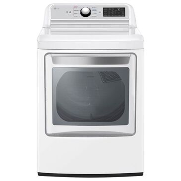 LG 7.3 Cu. Ft Front Load with Smart Wi-Fi Enabled Rear Control Electric Dryer in White, , large