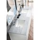 James Martin Vanities Athens 72" Double Bathroom Vanity in Glossy White with 3 cm Carrara White Marble Top and Rectangular Sinks, , large