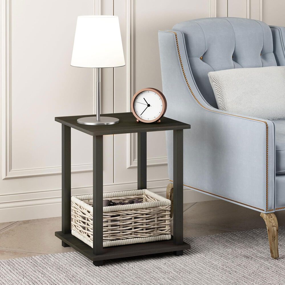 HOMLUX 2-Tier End Table in Espresso and Black (Set of 2), , large