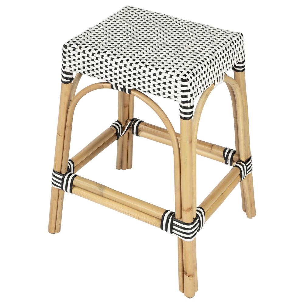Butler Robias Counter Stool in White and Black, , large