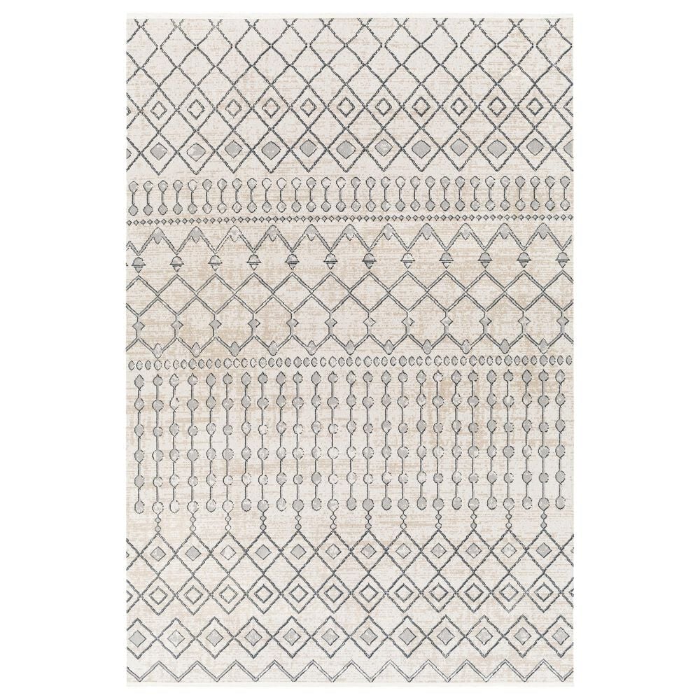 Surya Lavadora 7"10" x 10" Ink Blue, Gray, Light Beige and Light Gray Area Rug, , large