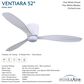 Minka-Aire Ventiara 52" LED Flush Mount Indoor/Outdoor Ceiling Fan in Flat White, , large