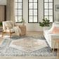 Nourison Astra Machine Washable 9" x 12" Grey and Gold Area Rug, , large