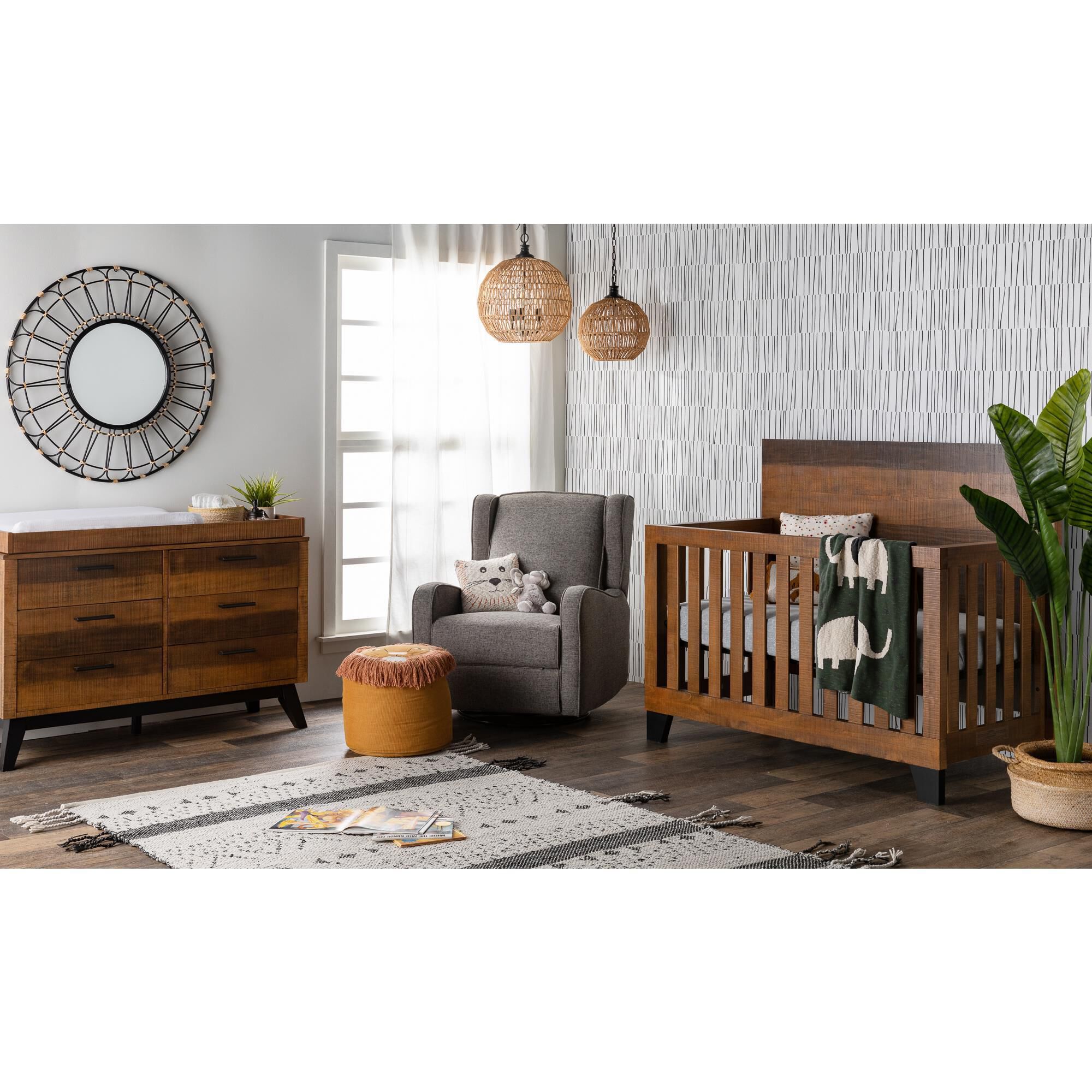 Eastern Shore Urban Rustic Convertible Crib in Brushed Wheat Nebraska Furniture Mart