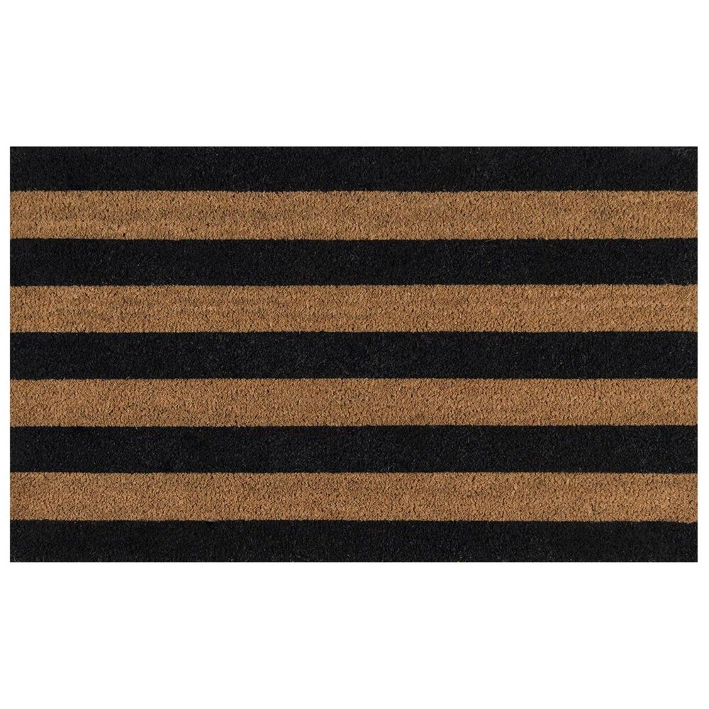 Momeni Erin Gates Park PAR-2 1"6" x 2"6" Black Door Mat, , large