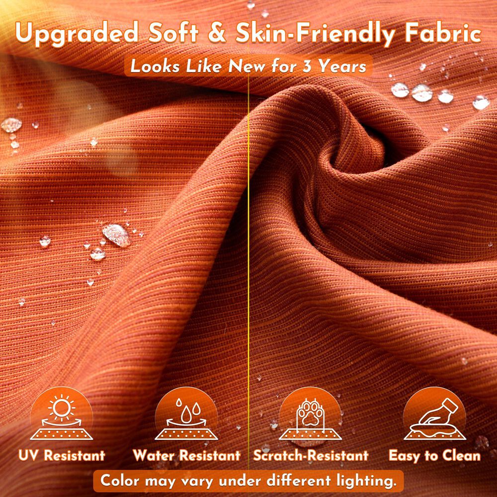 HOMLUX 10-Piece Modular Patio Conversation Set in Orange, , large