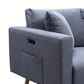 HOMLUX Accent Chair with USB Ports, Pockets and Pillow in Dark Gray, , large