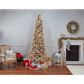 The Gerson Company 9" Pre-Lit Artificial Narrowed Flocked Pencil Pine with White Lights in Green, , large