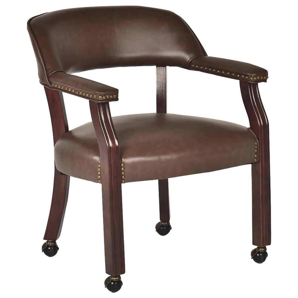 STEVE SILVER Tournament 6-Piece Round Game Table Set in Cherry, , large