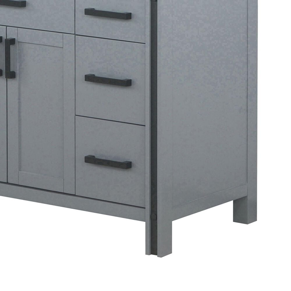 Lexora Home Ziva 48&quot; Single Bathroom Vanity in Dark Grey with 2 cm White Quartz Top and Rectangular Sink, , large