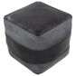 Lumisource Cobber Canvas Pouf in Black and Grey, , large