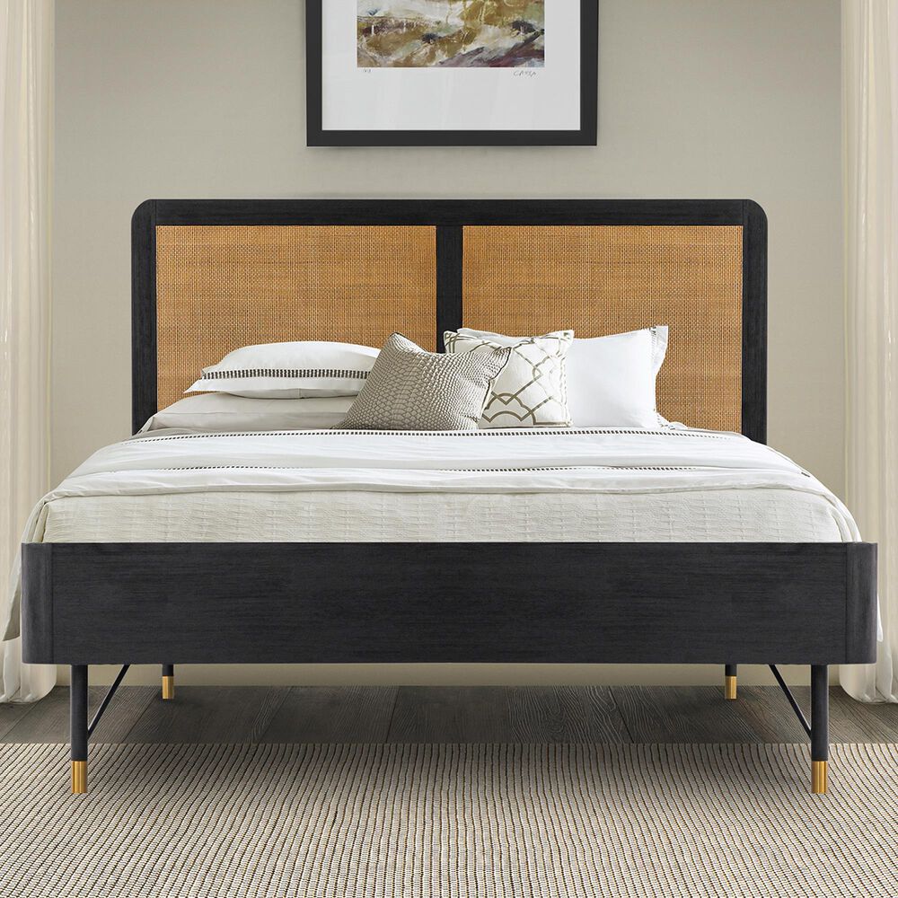 Blue River Saratoga Queen Platform Bed in Black and Natural, , large
