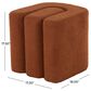 Maple and Jade 18" Boucle Accent Ottoman in Copper, , large