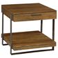 Hekman Bedford Park Iron Strap End Table with Drawer in Brown and Black, , large