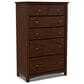 Archbold Furniture Shaker 6-Drawer Chest in Brown Mahogany, , large
