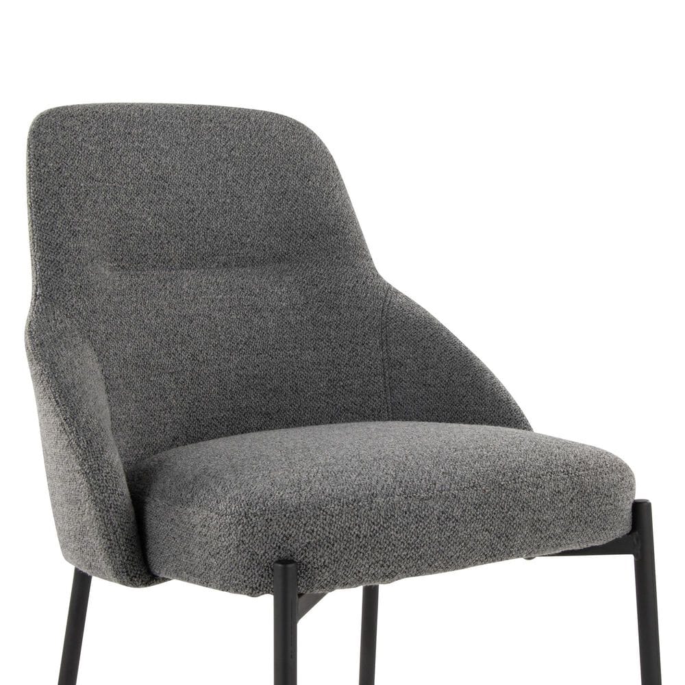 Lumisource York Side Chair with Dark Grey Upholstered in Black &#40;Set of 2&#41;, , large