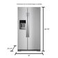 Whirlpool 21 Cu. St. 36" Wide Counter Depth Side-by-Side Refrigerator in Fingerprint Resistant Stainless Steel, , large