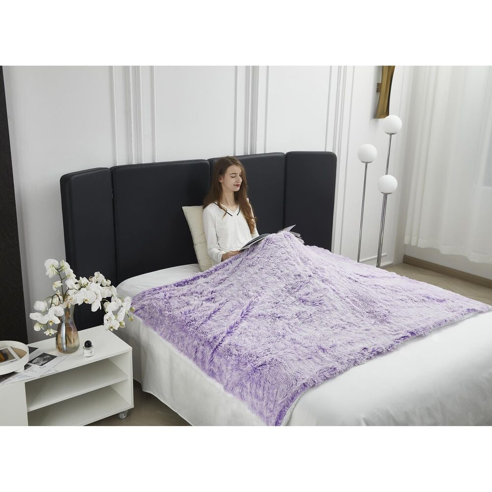 Duke Imports Orchid Frost Plush Throw in Purple, , large
