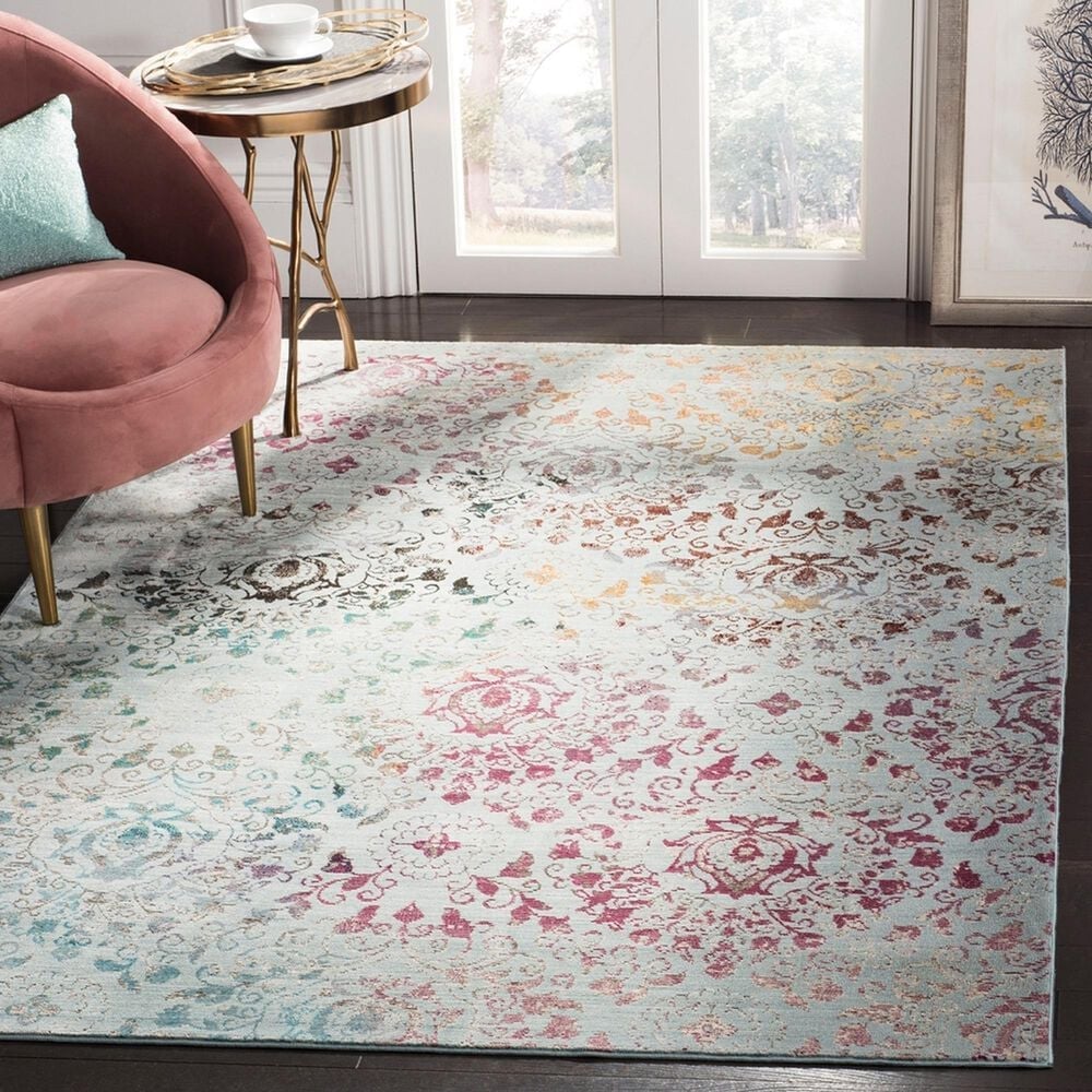 Safavieh Aria ARA172B 8&#39; x 10&#39; Blue and Multicolor Area Rug, , large