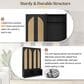 HOMLUX 6-Hook Hall Tree with 2-Rattan Doors in Black, , large