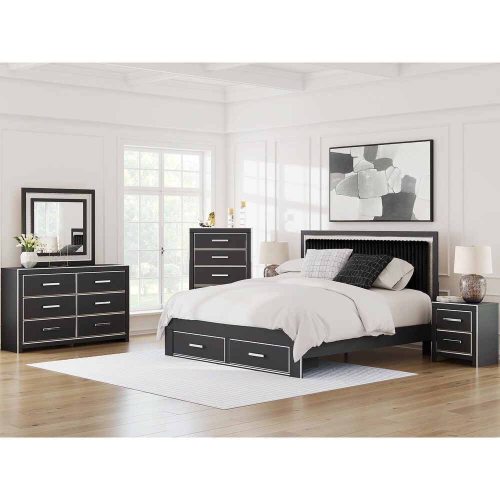 Ashley Zuraleus 3-Piece King Storage Bedroom Set in Matte Black, , large