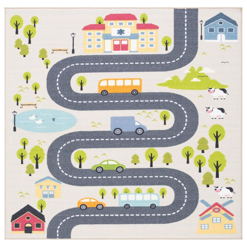 Safavieh Kids Playhouse 3"3" Square Beige and Green Rug, , large