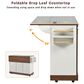 HOMLUX 56" Kitchen Island with Drop Leaf in White, , large