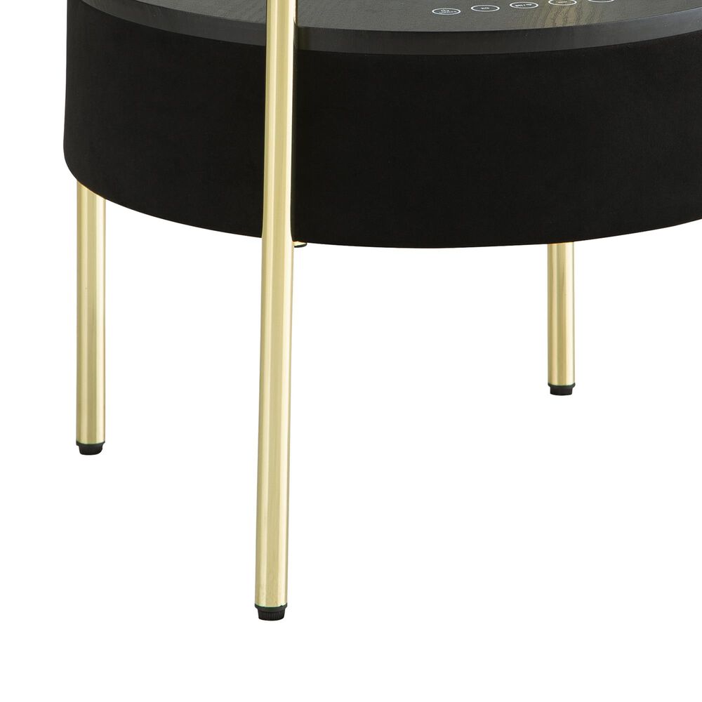 Ashley Nedman Accent End Table with Speaker in Black and Gold, , large