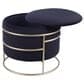 Rta Products Elegant Storage Ottoman with Gold Frame in Black, , large