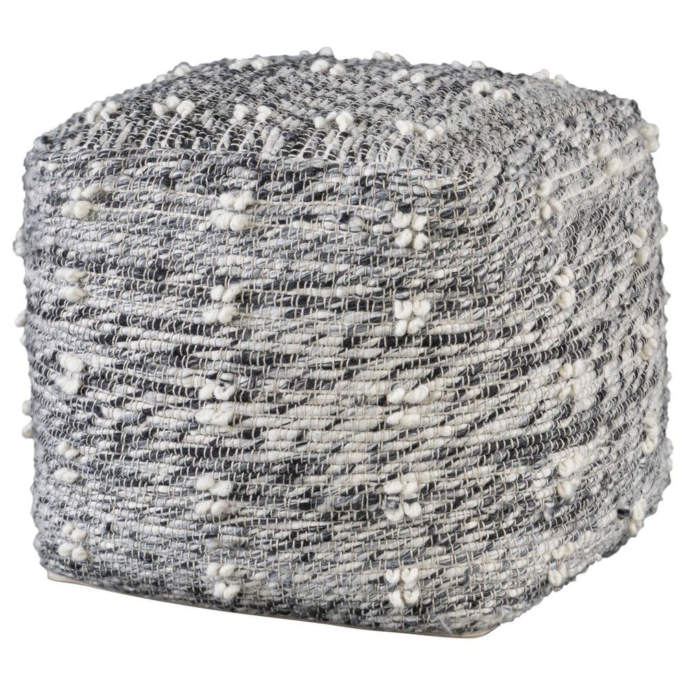 Uttermost Narol Pouf in Charcoal and White, , large