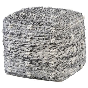 Uttermost Narol Pouf in Charcoal and White, , large