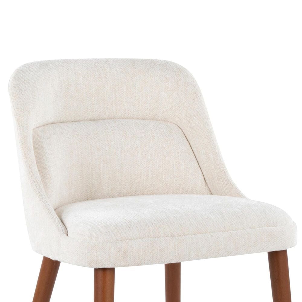 Lumisource Rina Side Chair with Cream Cushion in Walnut &#40;Set of 2&#41;, , large