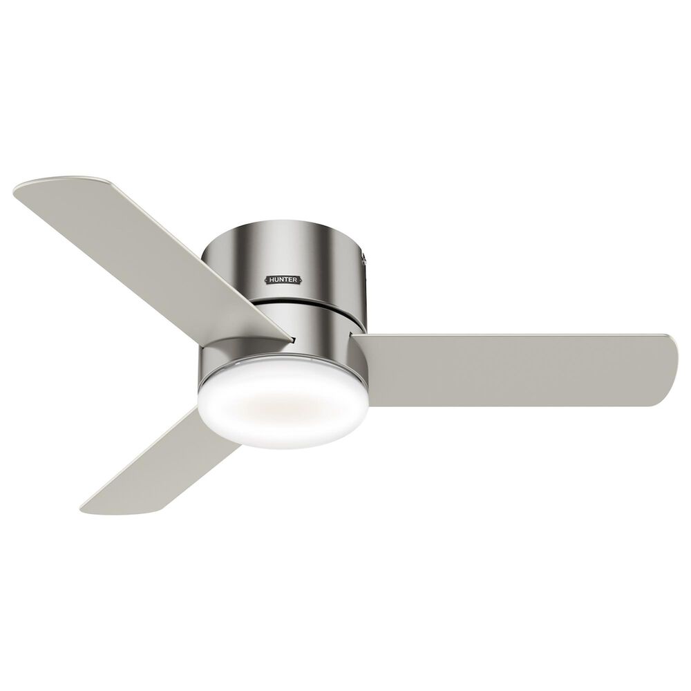 Hunter Minimus Low Profile 44&quot; Ceiling Fan with LED Light in Brushed Nickel, , large