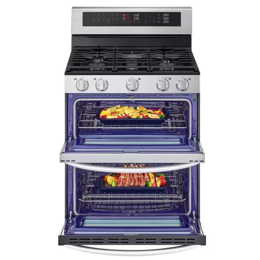 LG 6.9 cu. ft. Smart Gas Double Oven Freestanding Range with ProBake Convection and Air Fry in Stainless Steel, , large