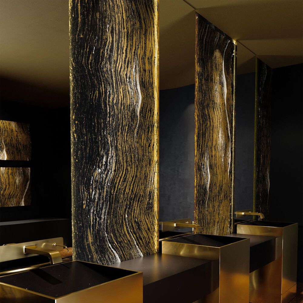 Cambria Luxury Golden Dragon 3cm Quartz Countertop in Black and Gold, , large